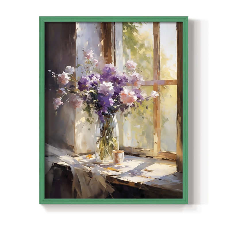 Reproduction encadrée FLORAL Series DCCXC III - bois massif, H 15 po x l 12 po, Vert