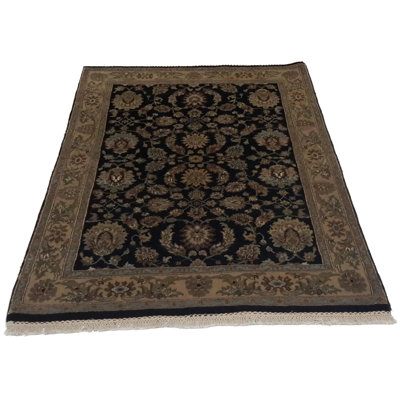 Tapis oriental brun / noir en coton / laine Anayansi