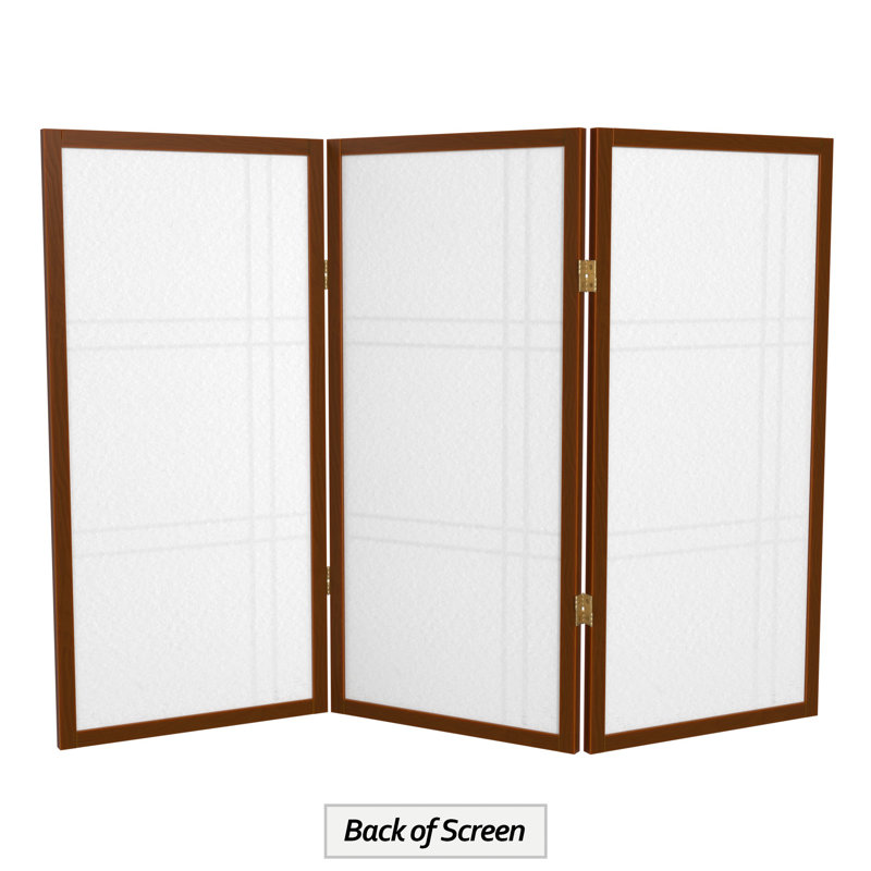 Keitez 3 ft. H Short Folding Shoji Screen, 4, Walnut