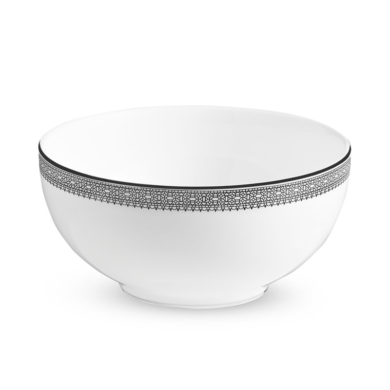 Elegant White and Platinum Porcelain 4-Piece Dinnerware Set
