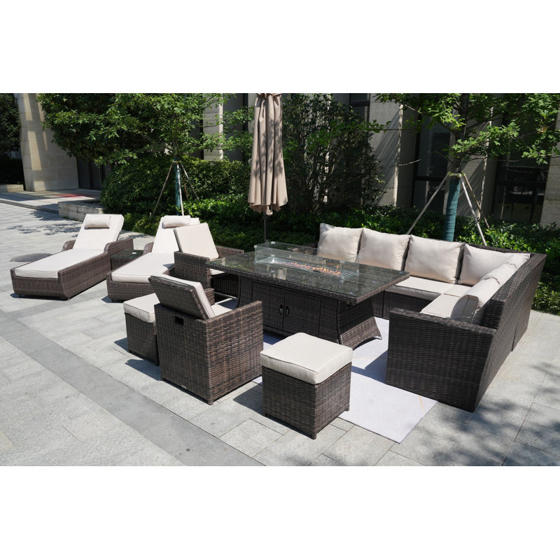 12 - Person Patio Conversation Set with Cushions