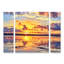 Ensemble de 3 panneaux - Beata Czyzowska Young, «Sunset In A Square», art mural sur toile pour le salon, la chambre à coucher ou le bureau 