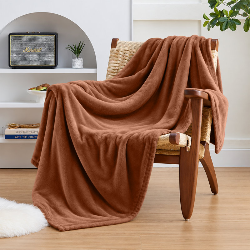 Imperial Homeware London Knitted Blanket, Single, Rust