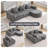 Boneless Boneless Cloud Couch, 102" L-shape Modular Sectional Sofa With Chaise, Soft Faux Fur Deep Seat, 3 Pillows & 2 Side Pockets For Living Room, Bedroom-934221387