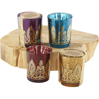 2.5'' H Mercury Glass Tabletop Votive Holder with Candle Included
