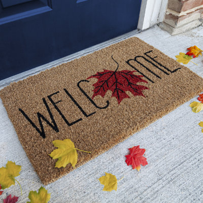 Maple Welcome Handwoven Coconut Fiber Doormat