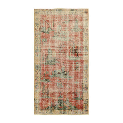 One-of-a-Kind 3’x6’1” Hand Knotted Area Rug