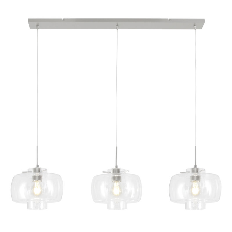 Amanpreet 3 - Light Grey Kitchen Island Pendant, Transparent