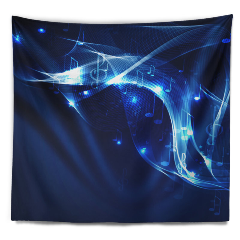 Tapisserie de fond musical bleu Abstract, H 50 po x l 60 po