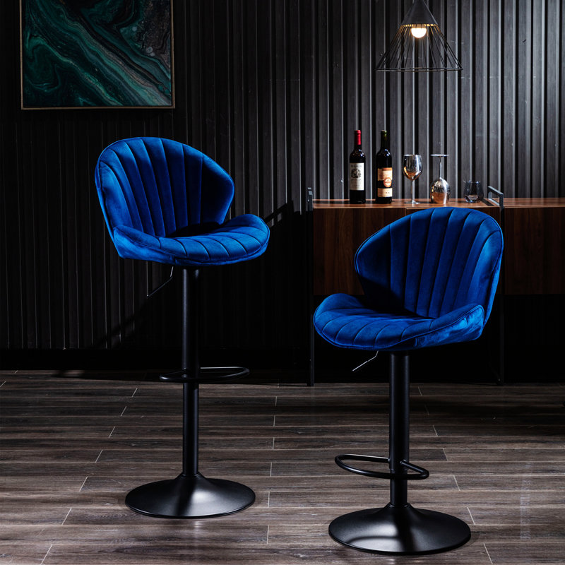 2 tabourets de bar, chaises de bar à hauteur de comptoir pour la cuisine, tabouret de bar moderne pour la maison, Bleu