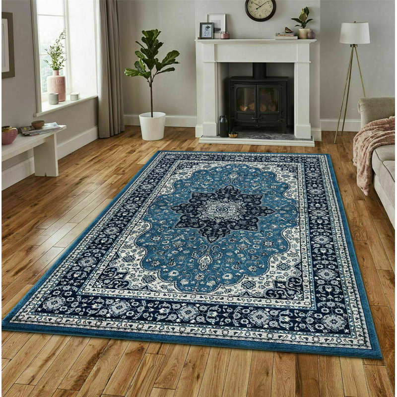 Ernest Hand-Knotted Blue/Ivory Indoor Rug, Rectangle 200 x 290cm