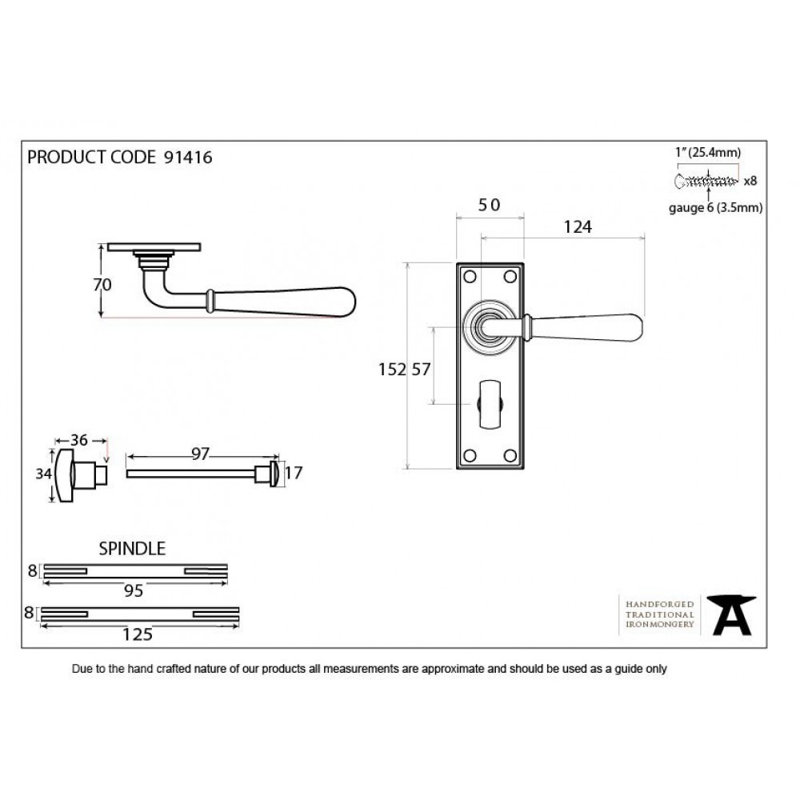 Newbury Lock Door Handle Kit, Aged Brass