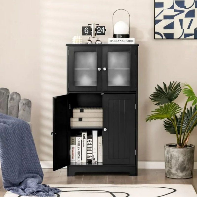 Naol Freestanding Bathroom Cabinet, Black