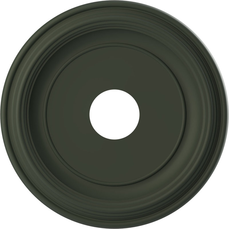 Traditional Traditional Thermoformed PVC Ceiling Medallion, 16" H x 16" W x 1.38" D, Metallic Dark Copper