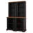 2-Piece Tall Freestanding Cabinet Set With Walnut Top, Open Storage Bookshelf With Curved Design, Anti-Tip Device-1159067822