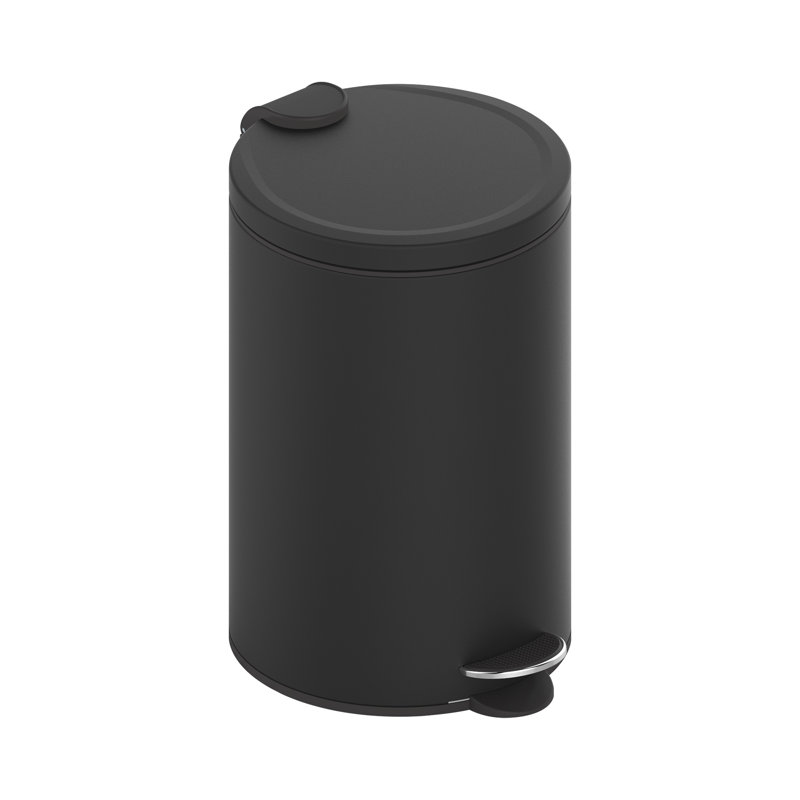 Black Metal Step-On Trash Can Combo with Pedal for Kids
