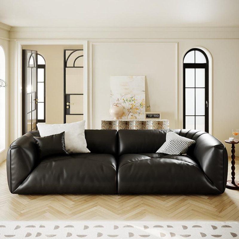 Retro Minimalist Straight-layout Black Sofa