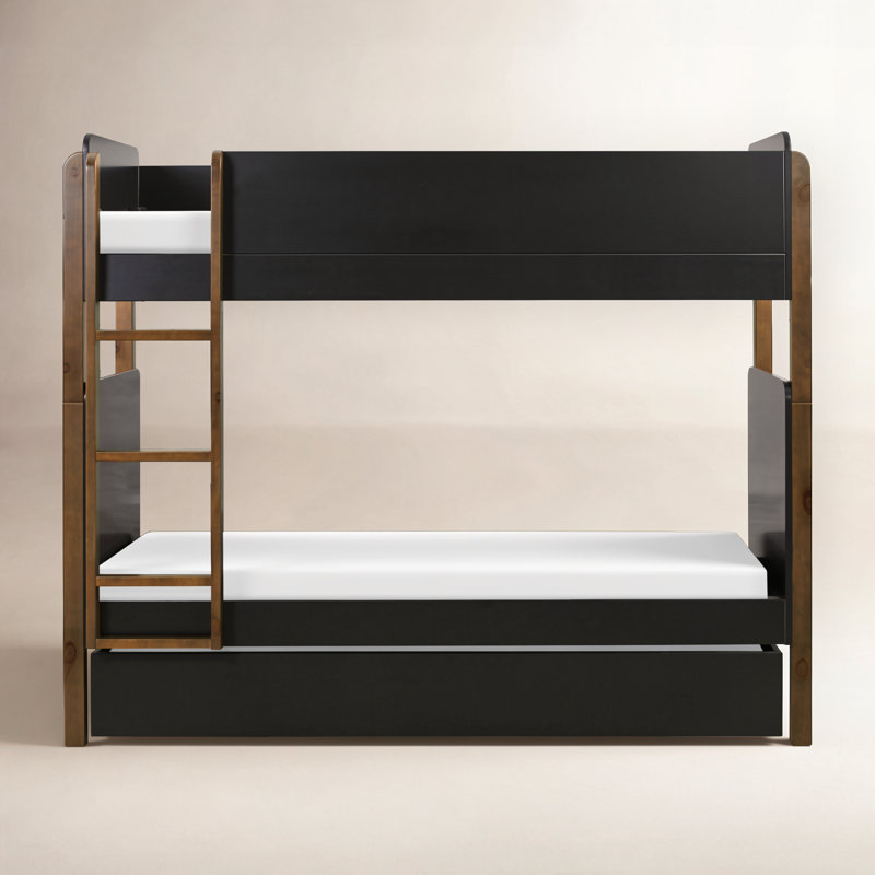 TipToe Twin Bunk Bed, Black/Natural Walnut