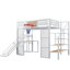 Lit mezzanine en métal avec bureau intégré-445701628