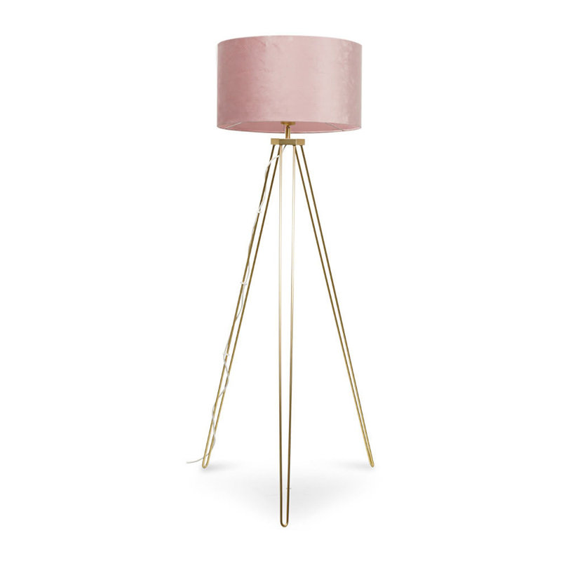 Dundrod 127cm Powder Coated Tripod Floor Lamp Set, Yes, Pink