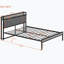 Base de lit plateforme moderne en métal avec tête de lit tapissier_1-89150897-89150898