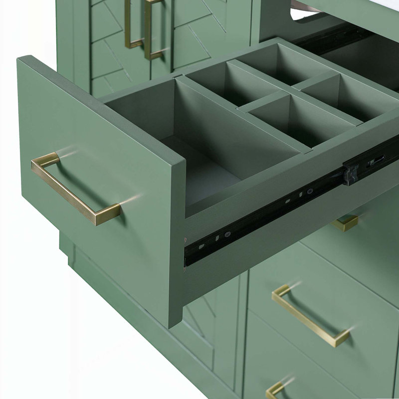 Meuble-lavabo robuste et élégant avec rangement abondant et mécanisme de fermeture en douceur