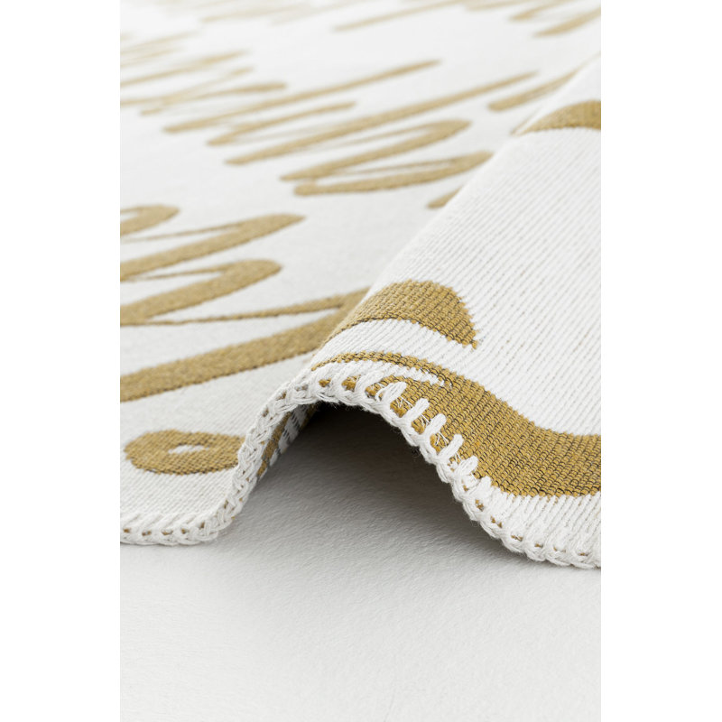 Raycine Solid Colour Cotton Machine Made Indoor / Outdoor Area Rug, Rectangle 120 x 180cm