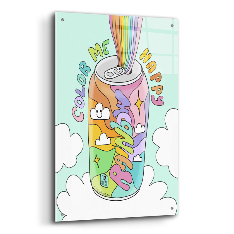  «Color Me Happy» par Club Daydream, art mural en verre acrylique, 24 po x 36 po, H 36 po x l 24 po