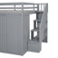 Lit mezzanine en bois avec armoires et tiroirs intégrés-1305829097