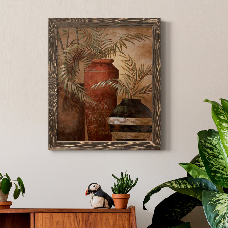 Exotic Holiday I - Peinture sur toile encadrée, H 24 po x l 18 po x P 1,5 po, Encadré de bois de noyer