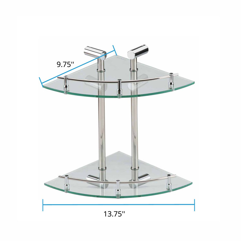 Monique 2 Piece Glass Corner Shelf