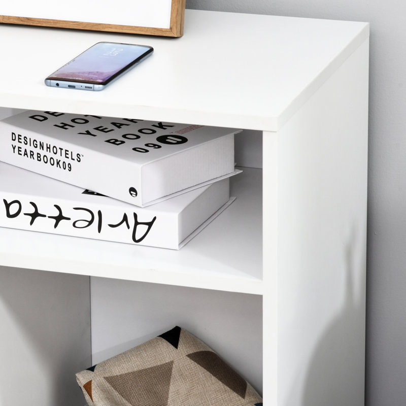 Armoire mobile Office en blanc - support d'imprimante avec roulettes, 2 casiers verrouillables, un tiroir et 3 tablettes pour organiser les dossiers