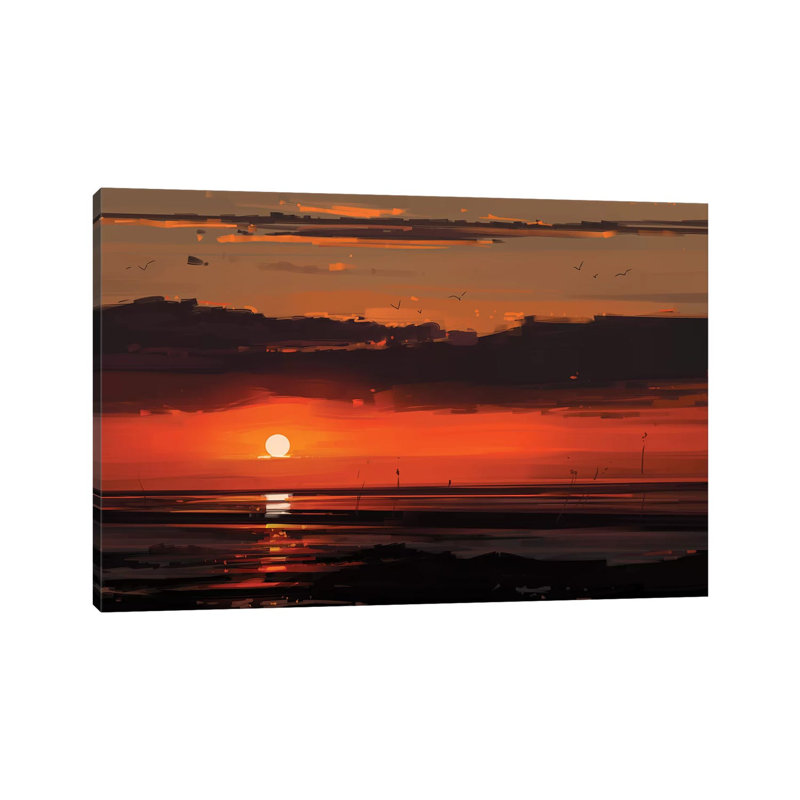 Sunset - Wrapped Canvas Print, 30.48 cm H x 45.72 cm W