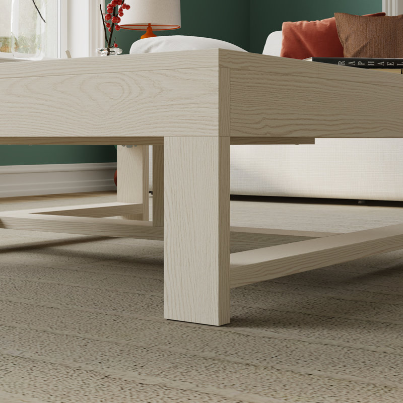 Table basse moderne carrée avec compartiment de rangement