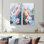 Pivoines hivernales et la rivière Glacier I - Art mural floral, collection 2 panneaux