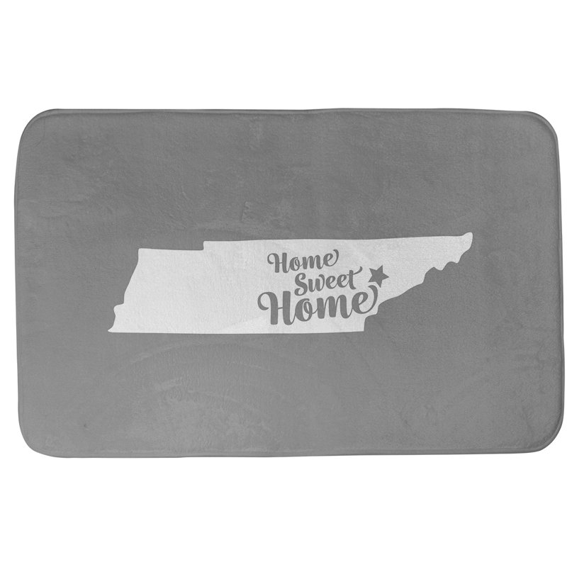 Tapis de bain antidérapant Colors, L 21 po x L 34 po, Sarcelle, Home sweet Tennessee