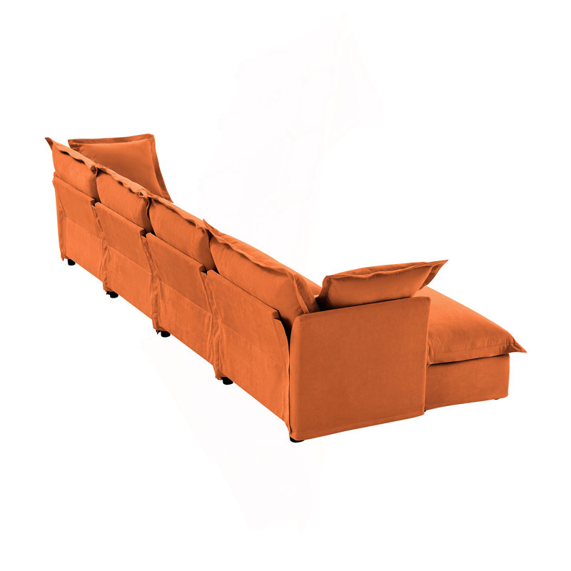 Canapé modulaire à housse Australis, H 34,6 po x l 83,4 po x P 33 po, Velours côtelé vert