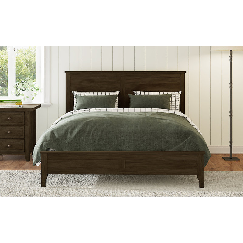 Modern Solid Wood Platform Bed With Sturdy Wooden Slats Support,No Box Spring Needed, Queen, Espresso