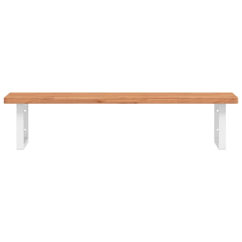Brecklynn 100cm Solid Wood Bathroom Vanity Top, Beech/White