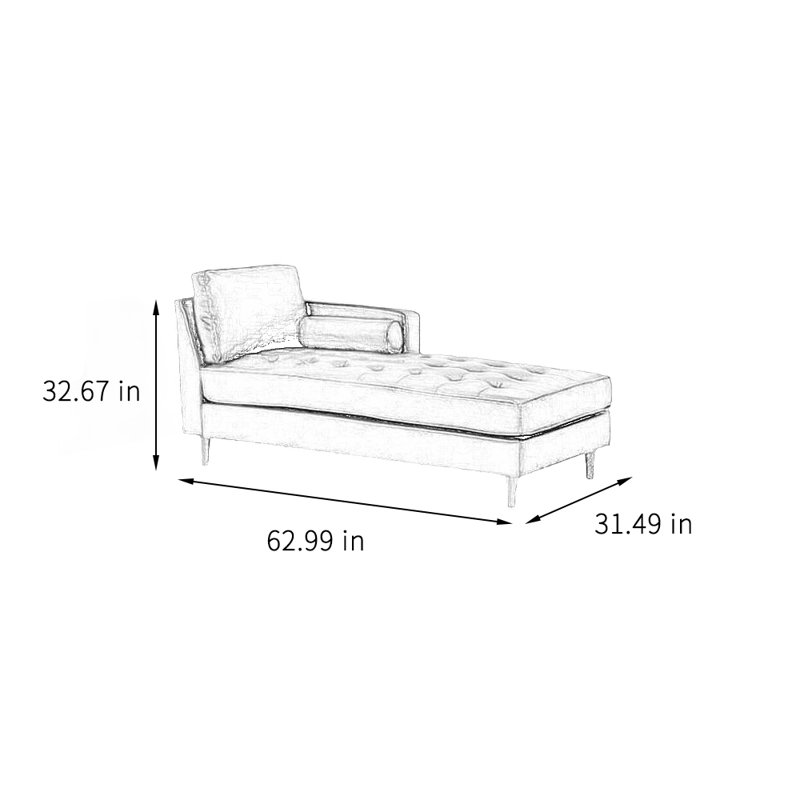 Chaise longue Tamber, Accoudoir à gauche (vu de face)