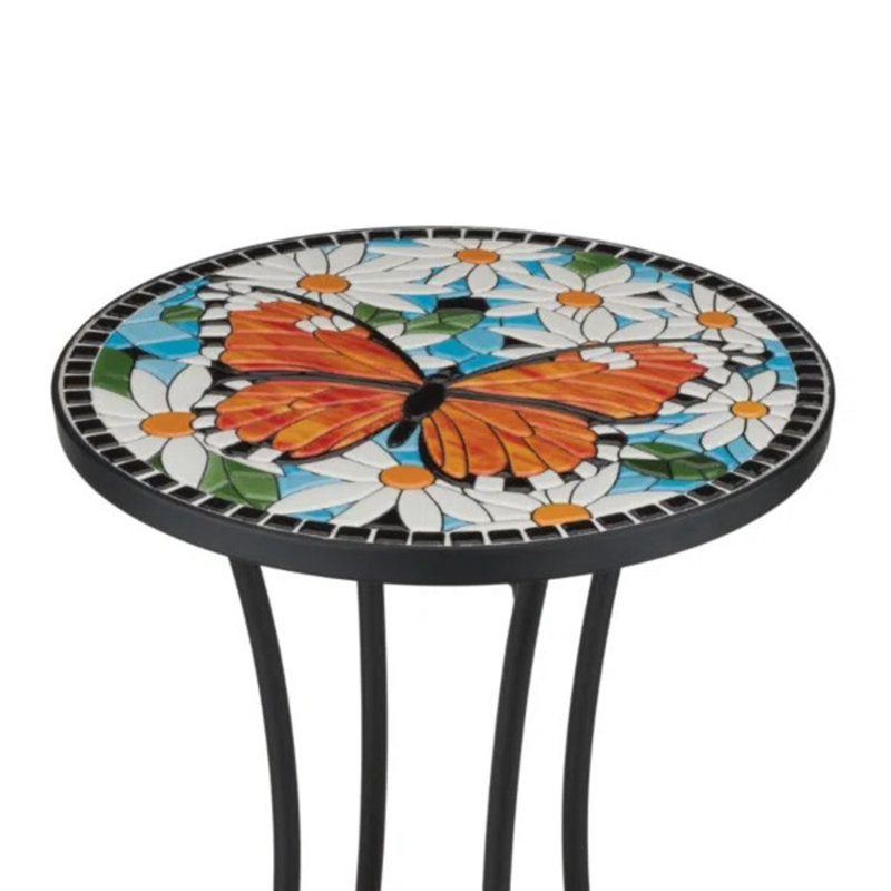 Support pour plante en mosaïque, Papillon