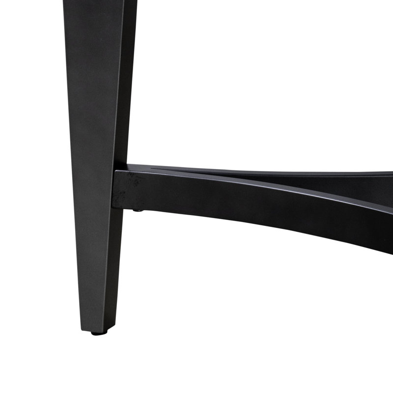 Almedia Round Cocktail Table w/ Glass Top