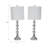 Decorative Glass Table Lamp for Living Room Decor - Desk Lamp for Bedroom Bedside and Small Side Table Accent - Set of 2, 28", Silver & Metallic-1987288218