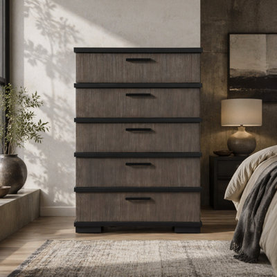 Mobilier de chambre à coucher à 2 tons avec finition brun et noir