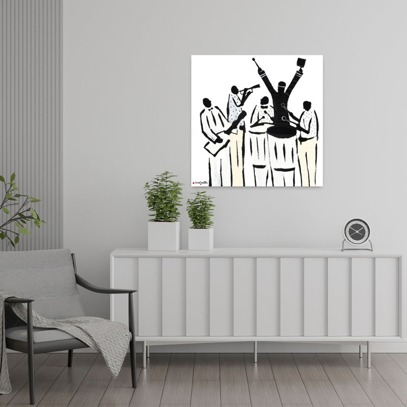 Silhouette, art contemporain abstrait, H 24 po x l 24 po
