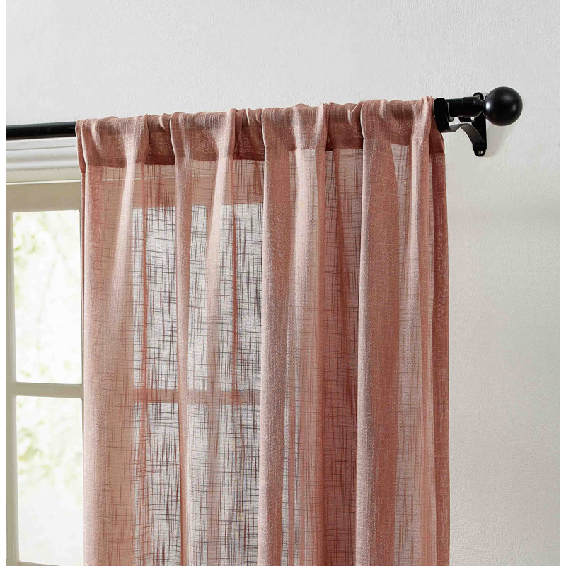 Semi Sheer Curtain Pair, 54" W x 84" L, Blush Pink