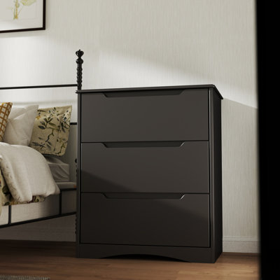 Michiaki  23.6"W 3-Drawer Dressing Dressers with Inset Handles，storage cabinet