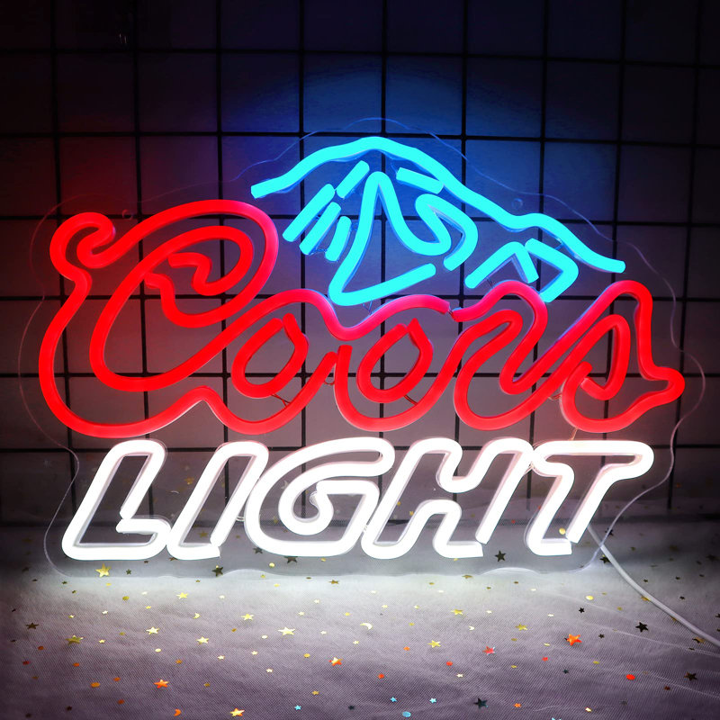 Neon Signs For Wall Decor Neon Lights For Bedroom Led Signs Suitable For Cave Bar Pub Restaurant Christmas Birthday Party Gift Led Art Wall Decorative Crs Light Bar Sign, 5V Usb Power, 17*11 Inch(Azure+Red+White)