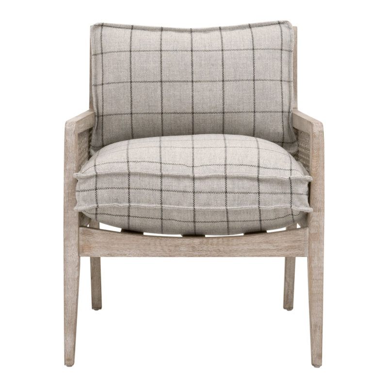 Fauteuil club en tissu gris Léone