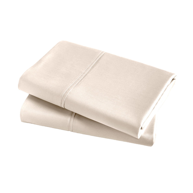 Taie d'oreiller en satin de coton égyptien certifié Luxury Luxury, Ivoire ivoire, Standard